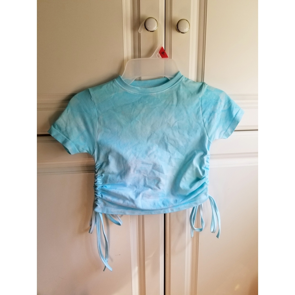 Crinkle Dye Crop Top Cinch Sides